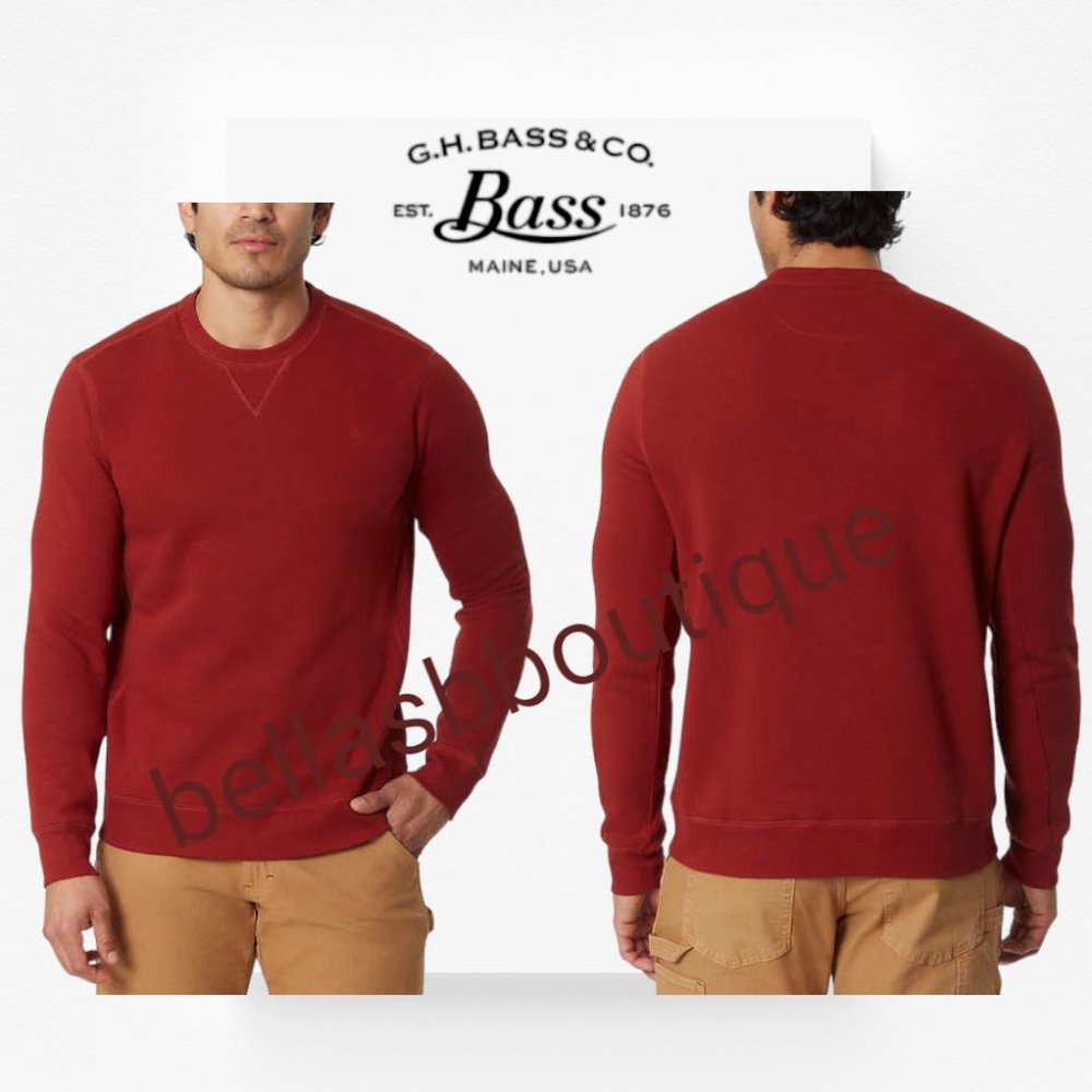 GH Bass & Co. Men's Pullover Crew Sweatshirt RED Size XXL